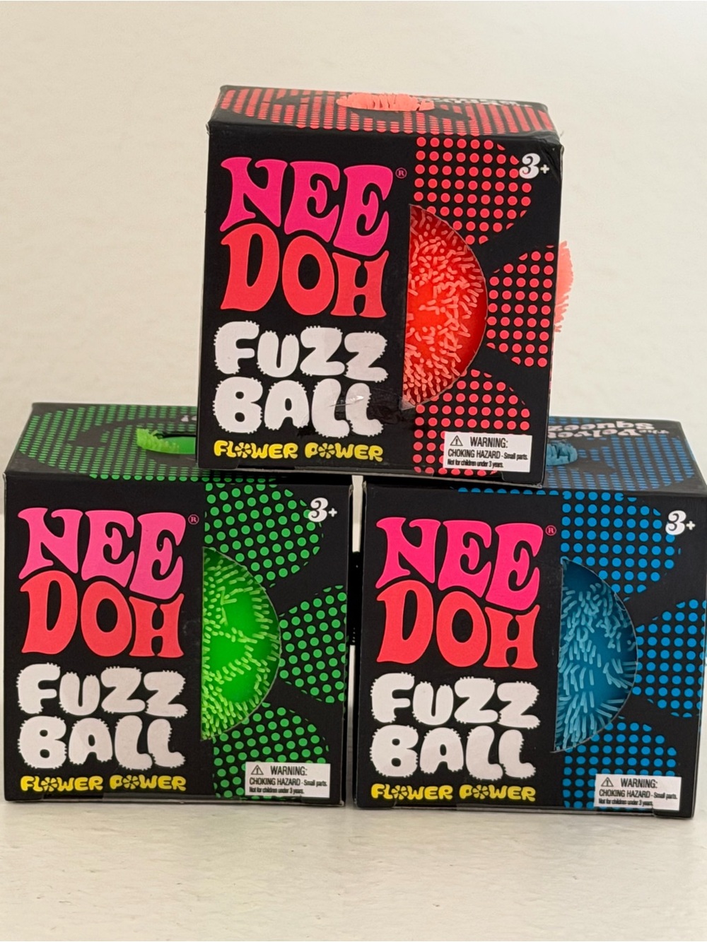 Needoh Flower Power Fuzzball Bundle (Set of 3)
